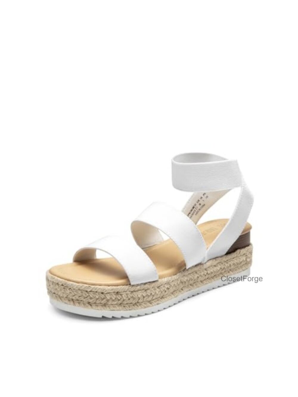 Espadrille Platform Wedge Sandals Stretchy Strappy Open Toe Vegan Leather